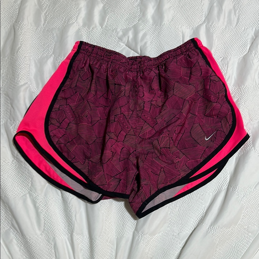 Nike Women's dri fit Pink and Black Running Shorts in medium